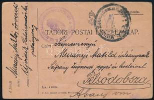 1918 Tábori posta levelezőlap "M. KIR. ÁLLAMI HATÁRSZÉLI RENDŐRKAPITÁNYSÁG / ÚJVIDÉK"