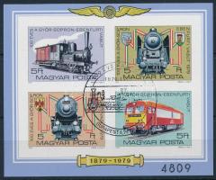 1979 100 éves a Győr-Sopron-Ebenfurti vasút vágott blokk (5.500)