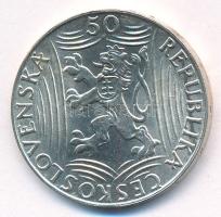 Csehszlovákia 1949. 50K Ag "Sztálin" kapszulában T:XF Czechoslovakia 1949. 50 Korun Ag &qu...