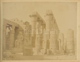 1896 Egyiptom, keménytáblás album 20 db nagyméretű fotóval, a képek többségén a luxori és a karnaki ...
