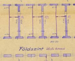 1919 A miskolci Rudolf laktanya III. sz. főépületének átalakítási alaprajza az evangélikus jogakadém...