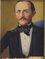 1856 Színezett talbotípia, jobb oldalon alul jelzett, a keretben található egy papírdarab, mely leír...