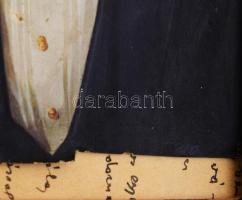 1856 Színezett talbotípia, jobb oldalon alul jelzett, a keretben található egy papírdarab, mely leír...