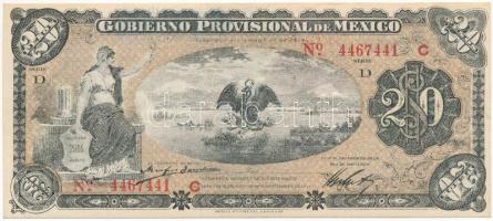 Mexikó / Gobiernói Ideiglenes Kormány 1914. 20P T:AU  Mexico / Gobierno Provisional de México 1914. 20 Pesos C:AU Krause P#S1110b