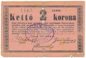 Putnok 1919. 2K "Putnok M. Város Pénztára" bélyegzéssel T:VG Adamo PUT-1.3