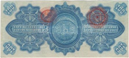 Mexikó / Gobiernói Ideiglenes Kormány 1914. 100P piros "REVALIDADO" felülbélyegzéssel T:F ...