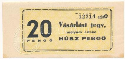 Debrecen ~1920. 20P "KAJA" vásárlási jegy "Közalkalmazottak Beszerzési Csoportja" szárazpecséttel T:AU,XF Adamo DEB-5.2