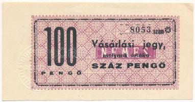 Debrecen ~1945. 100P &quot;NEMES&quot; vásárlási jegy &quot;Közalkalmazottak Beszerzési Csoportja&quot; szárazpecséttel T:AU,XF hajtatlan Adamo DEB-5.3