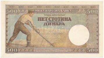 Szerbia / Német megszállás 1942. 500D T:AU Serbia / German occupation 1942. 500 Dinara C:AU Krause P...