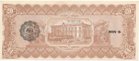 Mexikó / Forradalom / Chihuahua 1915. 20P hátoldalán fekete felülbélyegzéssel T:AU
Mexico / Revolut...