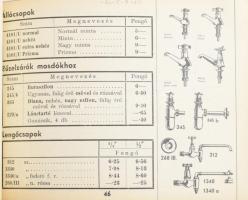 Ulrich B.J. Bp. netto kéziárjegyzék (Fürdőszoba szerelvények, képekkel) 1939. március hó, 116p, fém ...