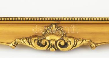 Dekoratív blondel képkeret, kisebb sérülésekkel, külső méret 75x60 cm