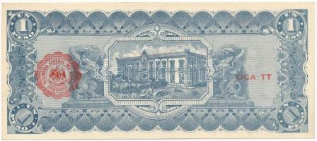 Mexikó / Forradalom / Chihuahua 1915. 1P hátoldalán piros felülbélyegzéssel T:AU
Mexico / Revolutio...
