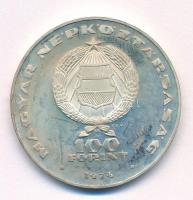 1974. 100Ft Ag "25 éves a KGST" T:AU (eredetileg PP) patina Adamo EM43