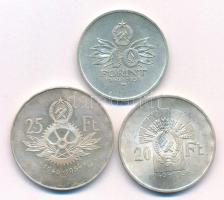 1956. 10Ft + 20Ft + 25Ft Ag "10 éves a Forint (Jó Forint sor)" T:AU patina Adamo EM4, EM5,...