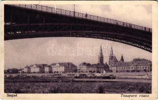 1930 Szeged, Tiszaparti részlet, híd (EK)