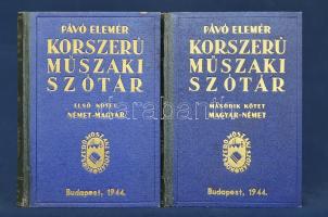 Pávó Elemér: 
Korszerű műszaki szótár. I-II. I. Német-magyar rész. II. Magyar-német rész. Két függe...