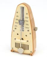 Wittner Taktell Piccolo metronóm, műanyag testtel, nem működik, lábán sérüléssel, m: 15,5 cm
