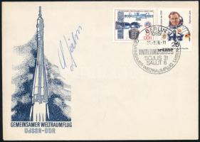 1978 Sigmund Jähn NDK-beli űrhajós aláírása Szojuz 31 FDC-n /Signature of Sigmund Jähn, german astronaut