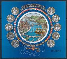 1985 Európai Bizottsági és Együttműködési Értekezlet (IX.) - Kulturális Fórum, Budapest vágott blokk (6.000)