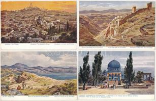 PALESZTINA és IZRAEL - 25 db régi művész képeslap, F. Perlberg szignóval / PALESTINE and ISRAEL - 25...