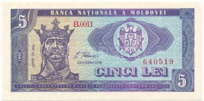 Moldova 1992. 5L T:AU Moldova 1992. 5 Lei C:AU Krause P#6