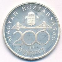 1997. 200Ft Ag "Deák" T:AU (eredetileg PP) halvány patina, folt Adamo F13.1