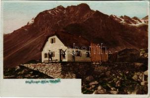 Ötztal, Oetzthal (Tirol); Frischmann Hütte / mountain tourist house. Fritz Gratl hand-coloured photo (cut)