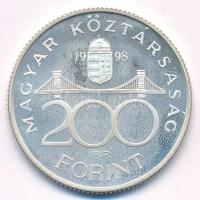 1998. 200Ft Ag "Deák" T:AU (eredetileg PP) halvány patina, folt Adamo F13.1