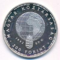 1992. 200Ft Ag "Veszélyeztetett állatvilág - Fehér gólya" T:PP folt Adamo EM126