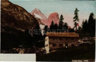 Passo Fedaia, Fedajapass (Südtirol); Fedaja Haus / mountain tourist house. Fritz Gratl hand-coloured photo (r)