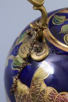 cca 1875-1880, Zsolnay Rothschild báró orchideás készlet 8 darabja. Terv.: Zsolnay Teréz. Öntött fin...