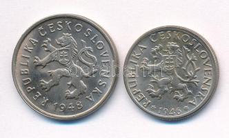 Csehszlovákia 1946. 1K Cu-Ni + 1948. 2K Cu-Ni T:AU,XF 
Czechoslovakia 1946. 1 Koruna Cu-Ni + 1948. ...