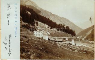 1900 Trafoi (Stelvio, Stilfs; Südtirol); photo (gluemark) / Dr. Kenessey Aladár pécsi orvos levele feleségének Szántó (Szánthó) Ilonának