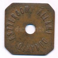 ~1871-1900. "Esztergomi Állami Dunahíd" bronz bárca (25x26mm) T:XF