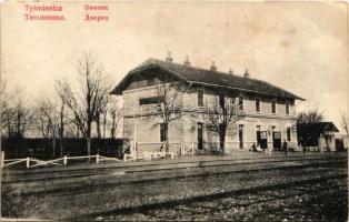 Tysmenytsia, Tysmenitsia, Tysmienica; Dworzec / railway station (wet damage)