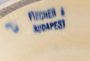 cca 1880-1890, Fischer Ignác karaffa váza pár - ún. perzsa dekorral. Magastüzű mázakkal fedett öntöt...