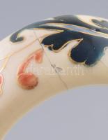 cca 1880-1890, Fischer Ignác karaffa váza pár - ún. perzsa dekorral. Magastüzű mázakkal fedett öntöt...