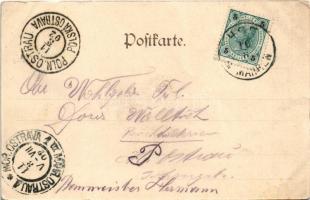 1902 Dvorce, Hof (Hof in Mähren); Hotel zur Krone, Totalansicht. Verlag Paul Thomas / Krone hotel, g...