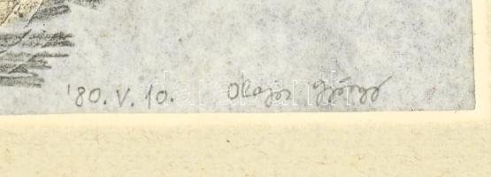 Olajos György (1953-): Le Sacre du printemps I. (a föld imádata), 1980. Vegyes technika, papír, jelz...