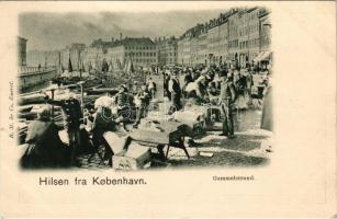 Kobenhavn, Kjobenhavn, Kopenhagen, Copenhagen; Gammelstrand / quay, market (EK)