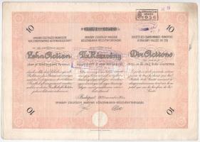 Budapest 1923. "Urikány-Zsilvölgyi Magyar Kőszénbánya-Részvénytársaság" 5 + 10 részvénye e...