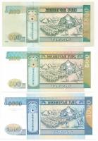 Mongólia ~1993-2003. 500T-1000T (3xklf) T:UNC
Mongolia ~1993-2003. 500 Tögrög - 1000 Tögrög (3xdiff...