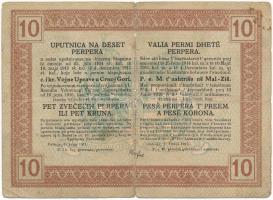 Montenegró / Császári és Királyi Katonai Közigazgatás 1917. 10P T:VG szakadás, folt
Montenegro / Au...