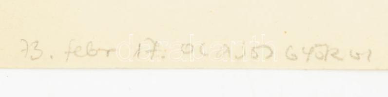 Olajos György (1953-): Hátakt tanulmány (olvasó), 1973. Tus, papír, jelzett. 30,5×37 cm. Rendkívül k...