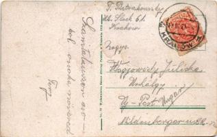 1921 Kraków, Krakkau, Krakkó; Dworzec kolejowy / Bahnhof / railway station, tram (EB)