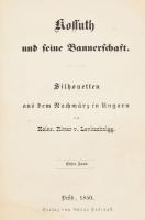 Levitschnigg, Heinr(ich) Ritter v(on): Kossuth und seine Bannerschaft. Silhouetten aus dem Nachmärz in Ungarn. I. Band Pesth, 1850. G. Heckenast. (4)+261+(2)p.+1 kihajt. mell. (hasonmás); korabeli félvászon-kötésben.