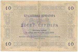Montenegró 1914. 10P felülbélyegzéssel T:F folt
Montenegro 1914. 10 Perper with overprint C:F spot
...