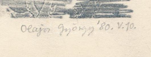 Olajos György (1953-): Le Sacre du printemps I. (a tavasz hírnökei), 1., 1980. Ceruza, papír, jelzet...