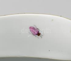 Herendi Rothschild mintás fodros peremű kínáló. Jelzett, aranyozáson kis kopással, 29x25,5 cm